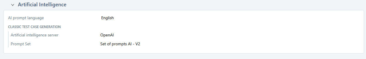 AI configuration at project level