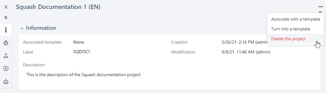 Delete a project
