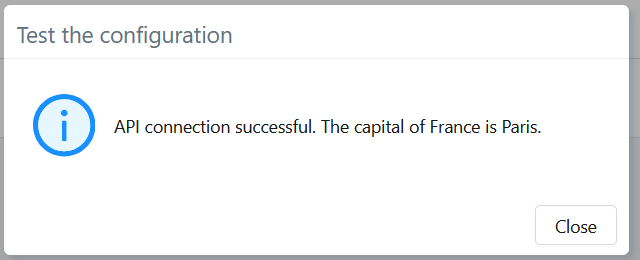 Successful test window