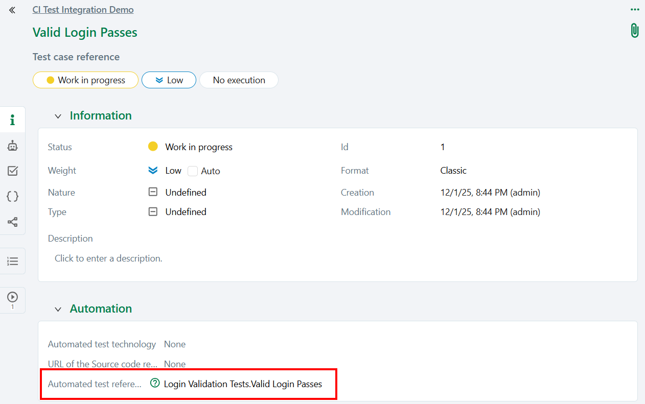 automated test reference