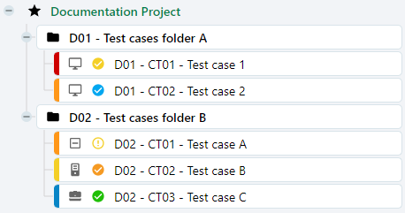 Example of a tree view with folders