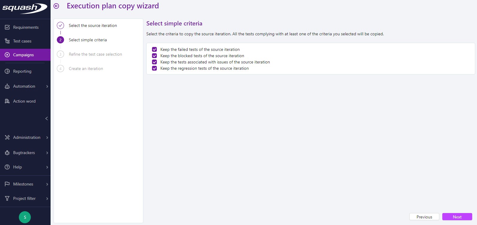 Simple campaign assistant criteria
