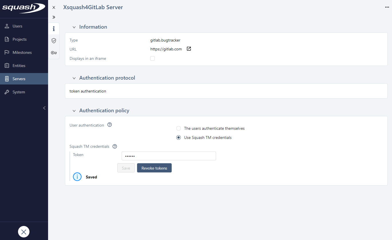 Xsquash4GitLab server page