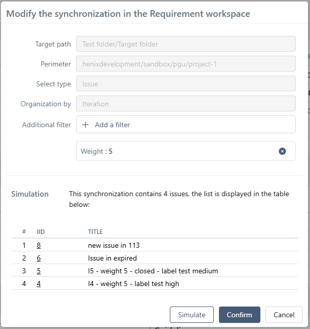 Update requirement synchronization
