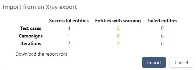 Import Report