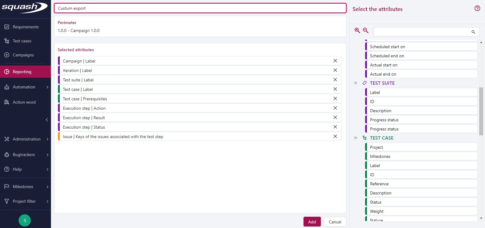 Create a custom export