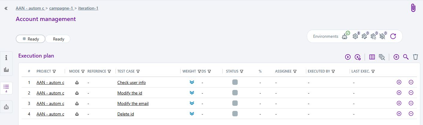 Test Plan with Execution Environment Capsule