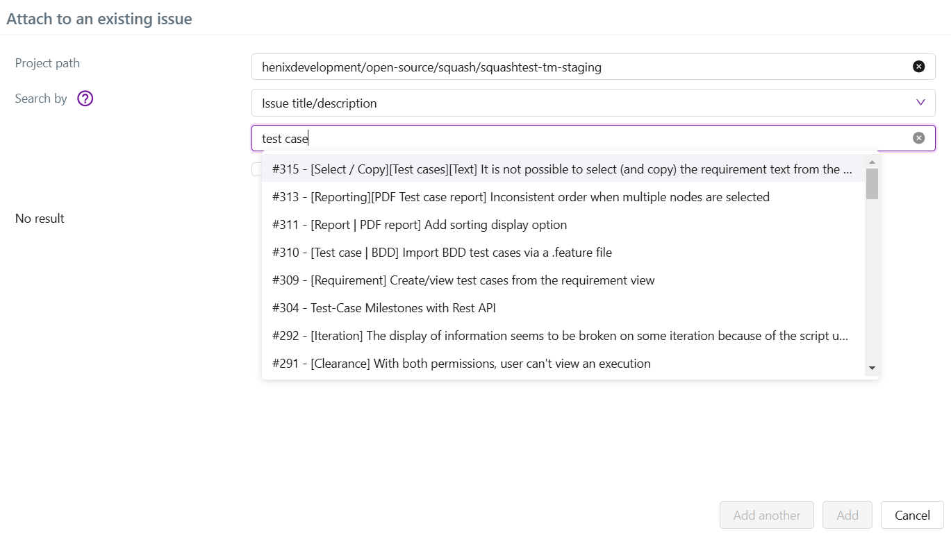 Search for a GitLab issue