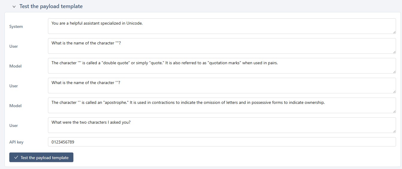 Validation of a custom AI server