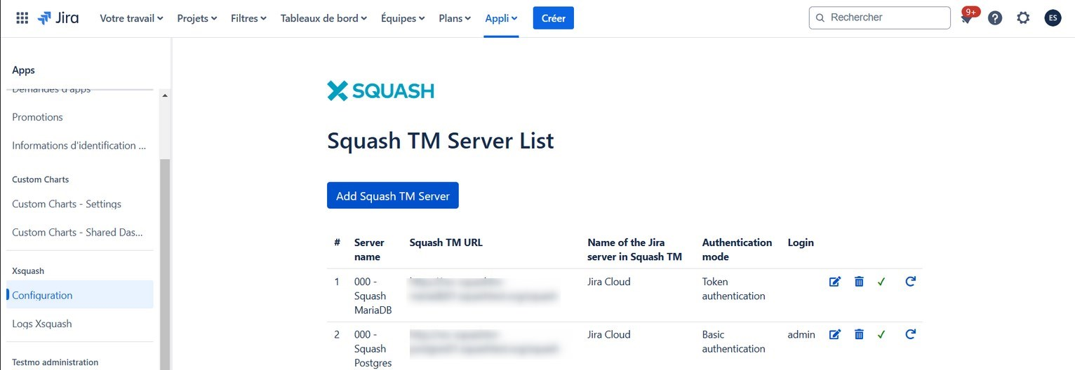 Servers list