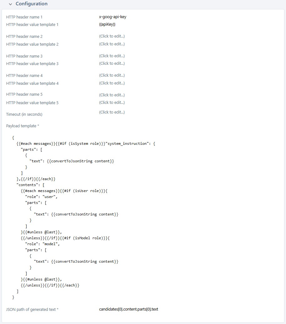 Custom AI server view page