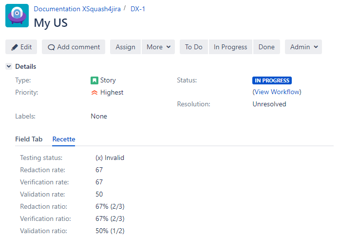 SquashTM reporting fields in Jira