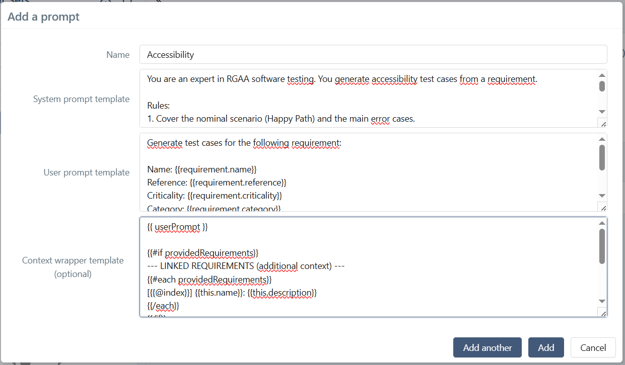 Add prompt pop-up