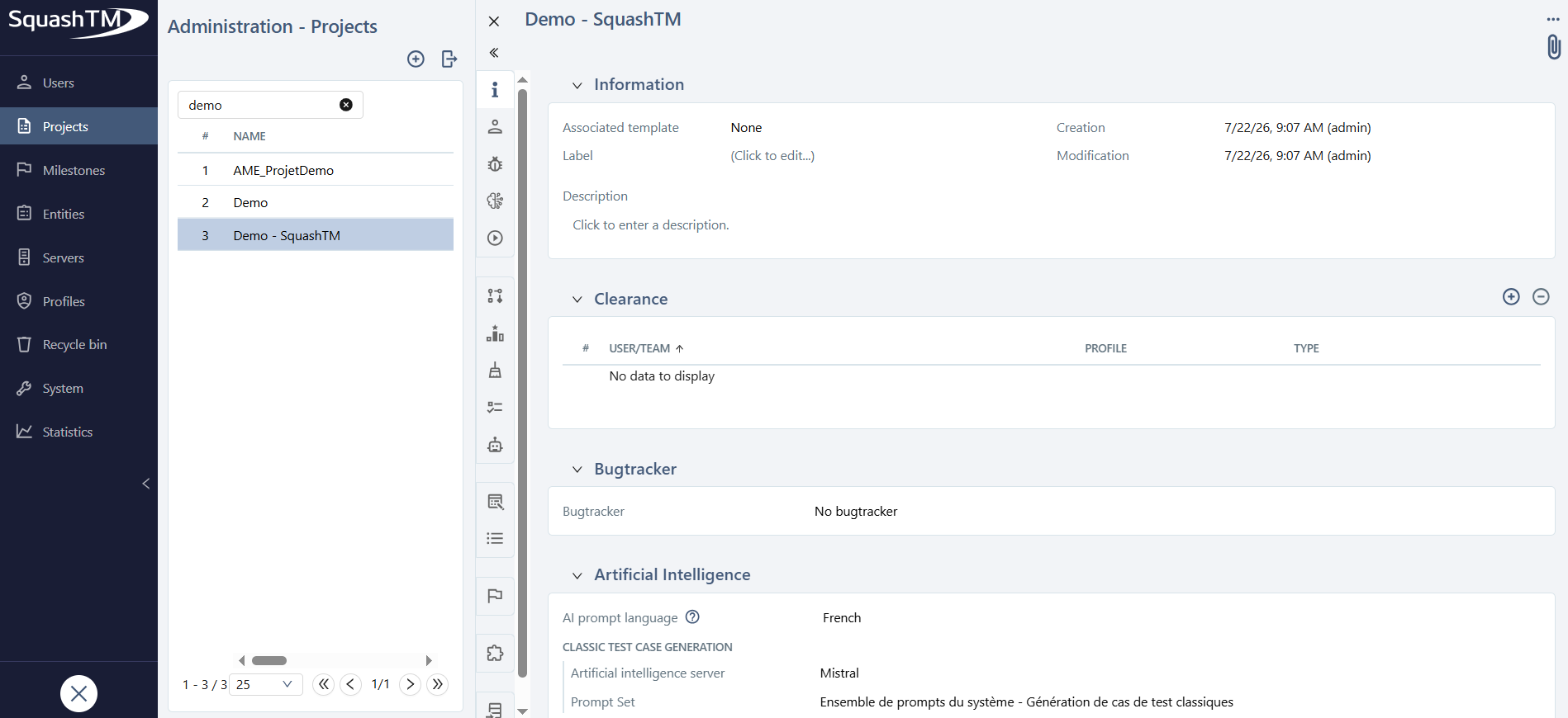 Admin workspace consultation page