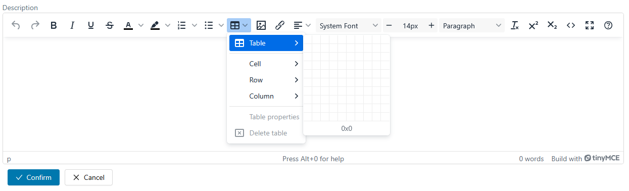 Add table