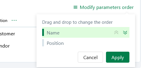 Reorder parameters