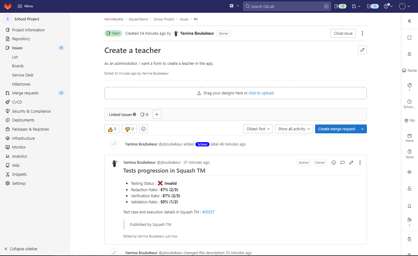 GitLab synchronisation comment