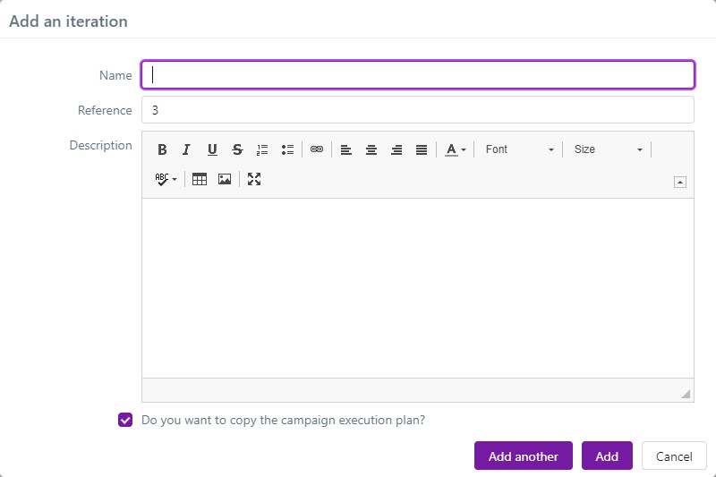 Reuse a Campaign's Execution Plan in an Iteration