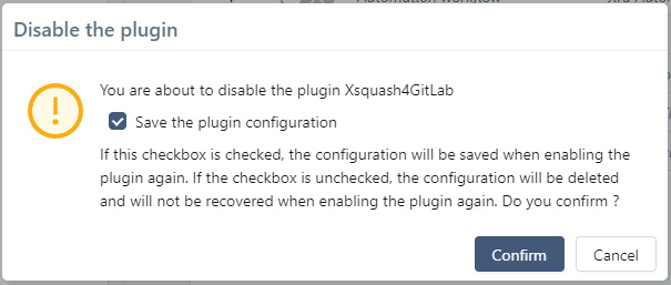 Deactivate Xsquash4Jira