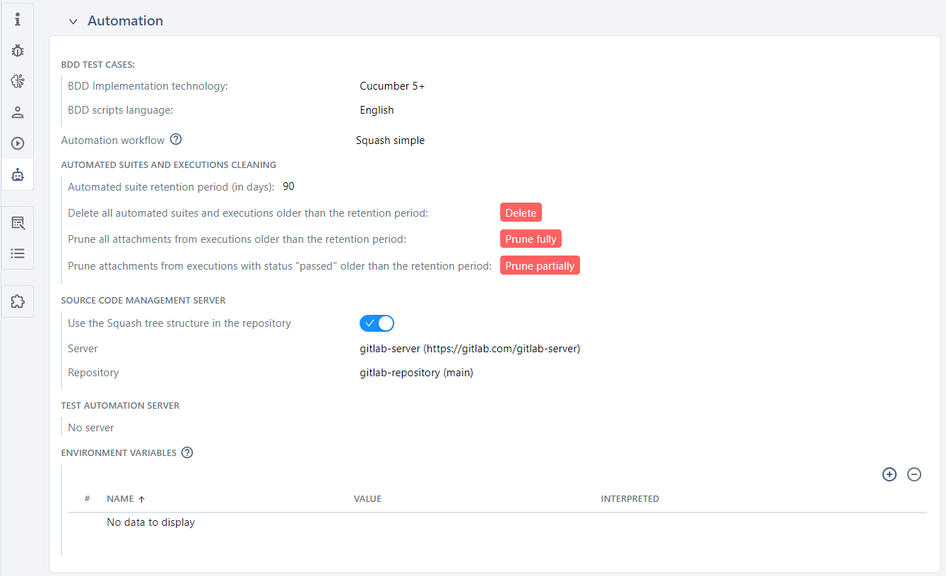 Configure automation for a project