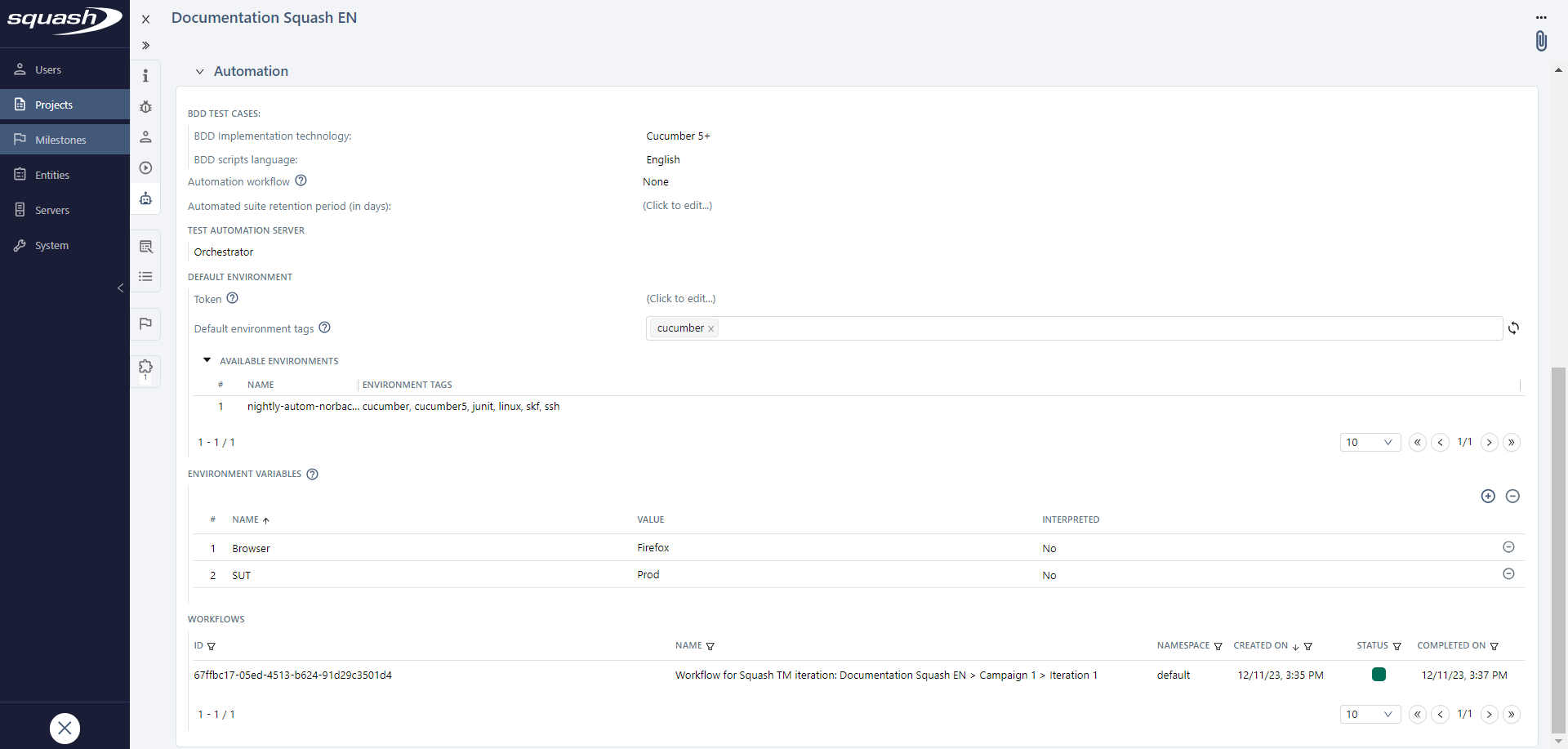 Configure AUTOM Server on project