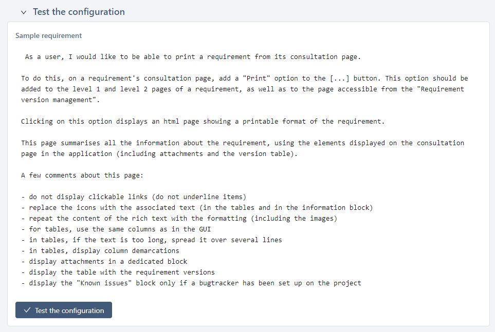 AI server test configuration block