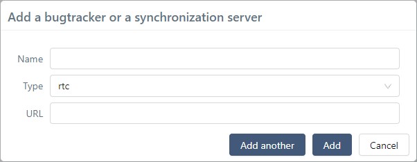 Pop-up - Create BT or synchronization server