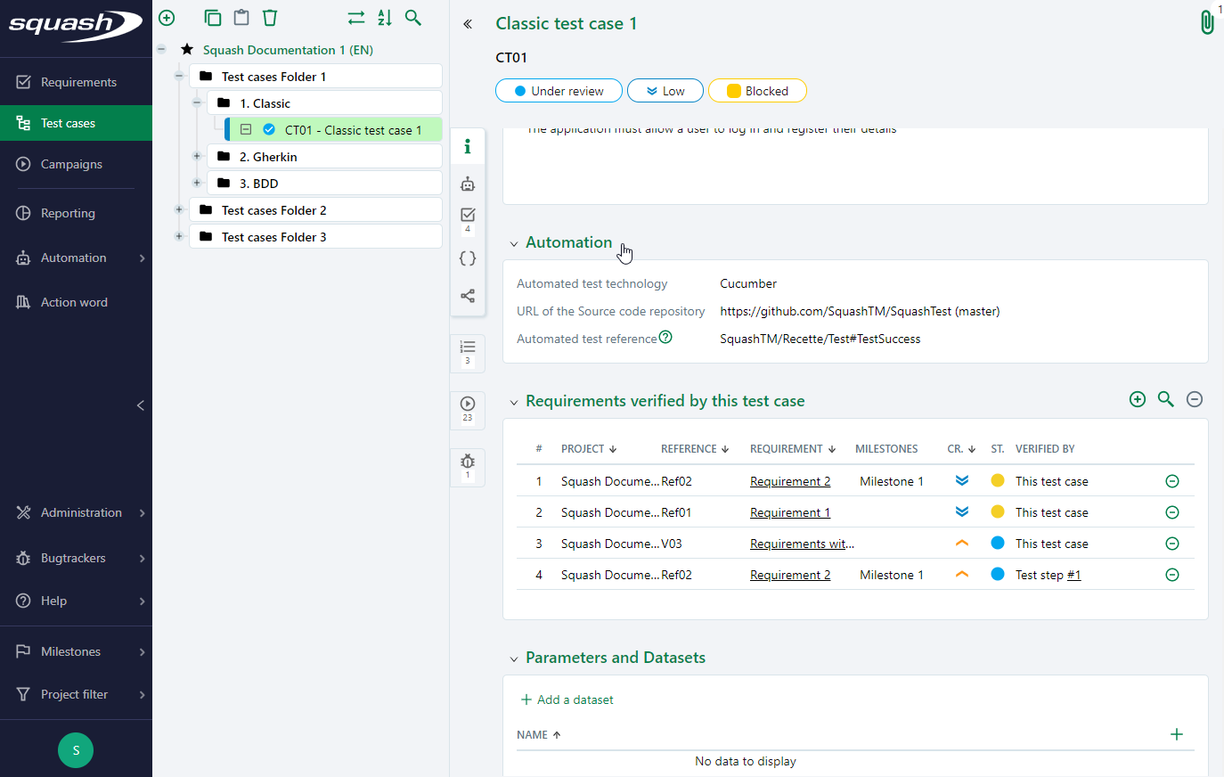 Associate an auto script to a classic test case with Squash Orchestrator