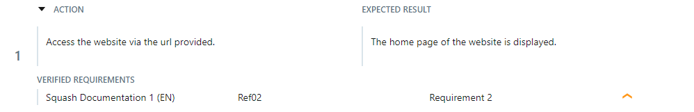 Test step with a linked requirement