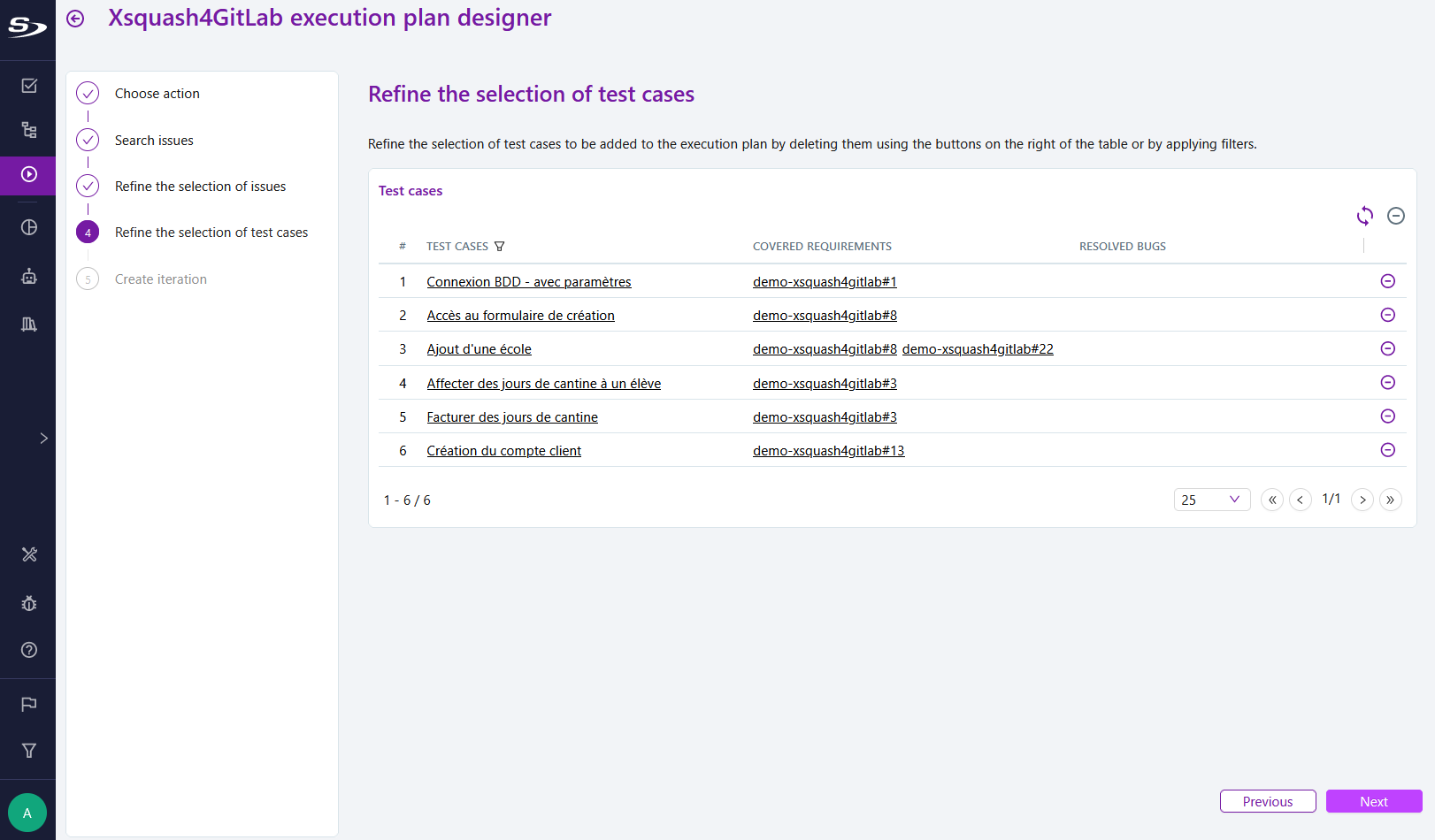 Select Test cases