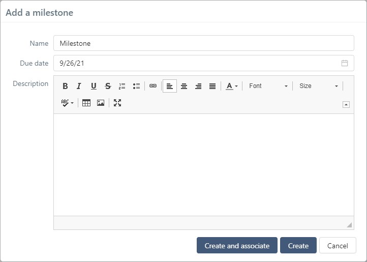 Create and associate a milestone