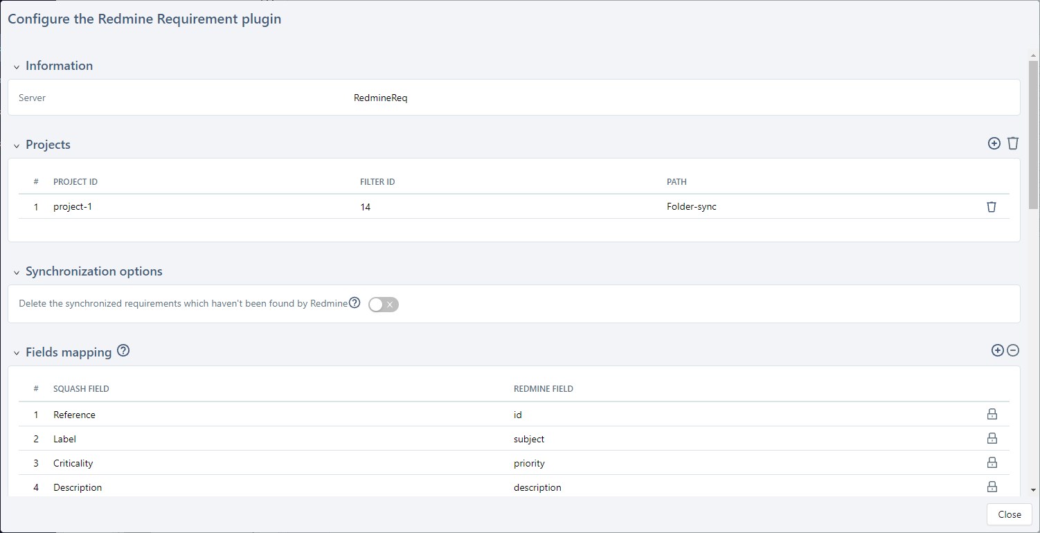 Configuration plugin RedmineReq