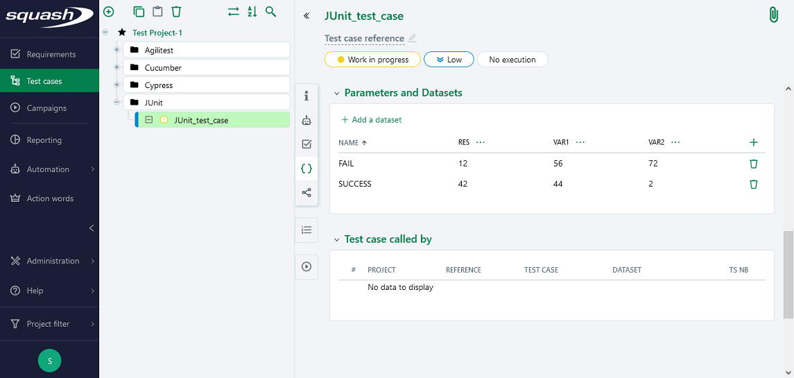 JUnit parameters example