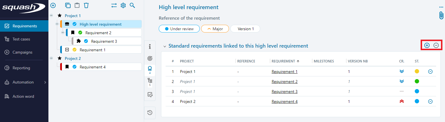 Link standard req to high-level req