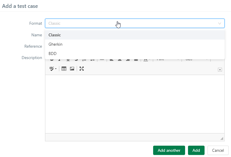 Test case formats